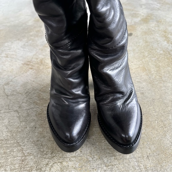 Haider Ackermann Fall/Winter 2009 Black Leather Over The Knee Boots Size 36 - Picture 14 of 17